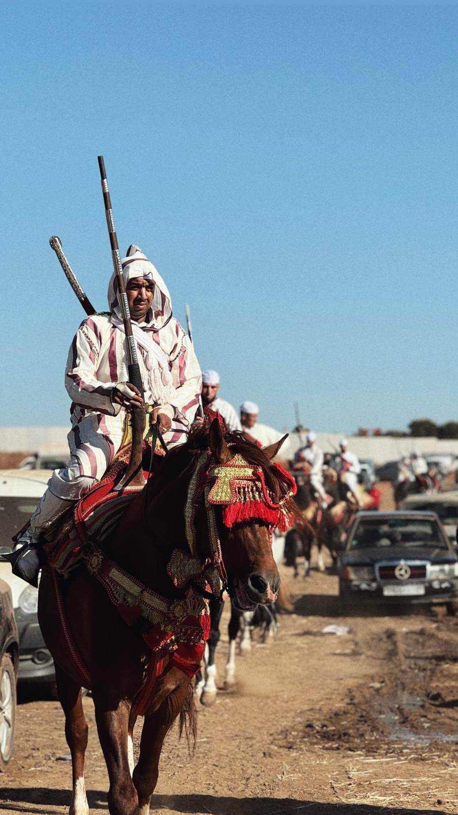 Fantasia, cavaliers, Maroc